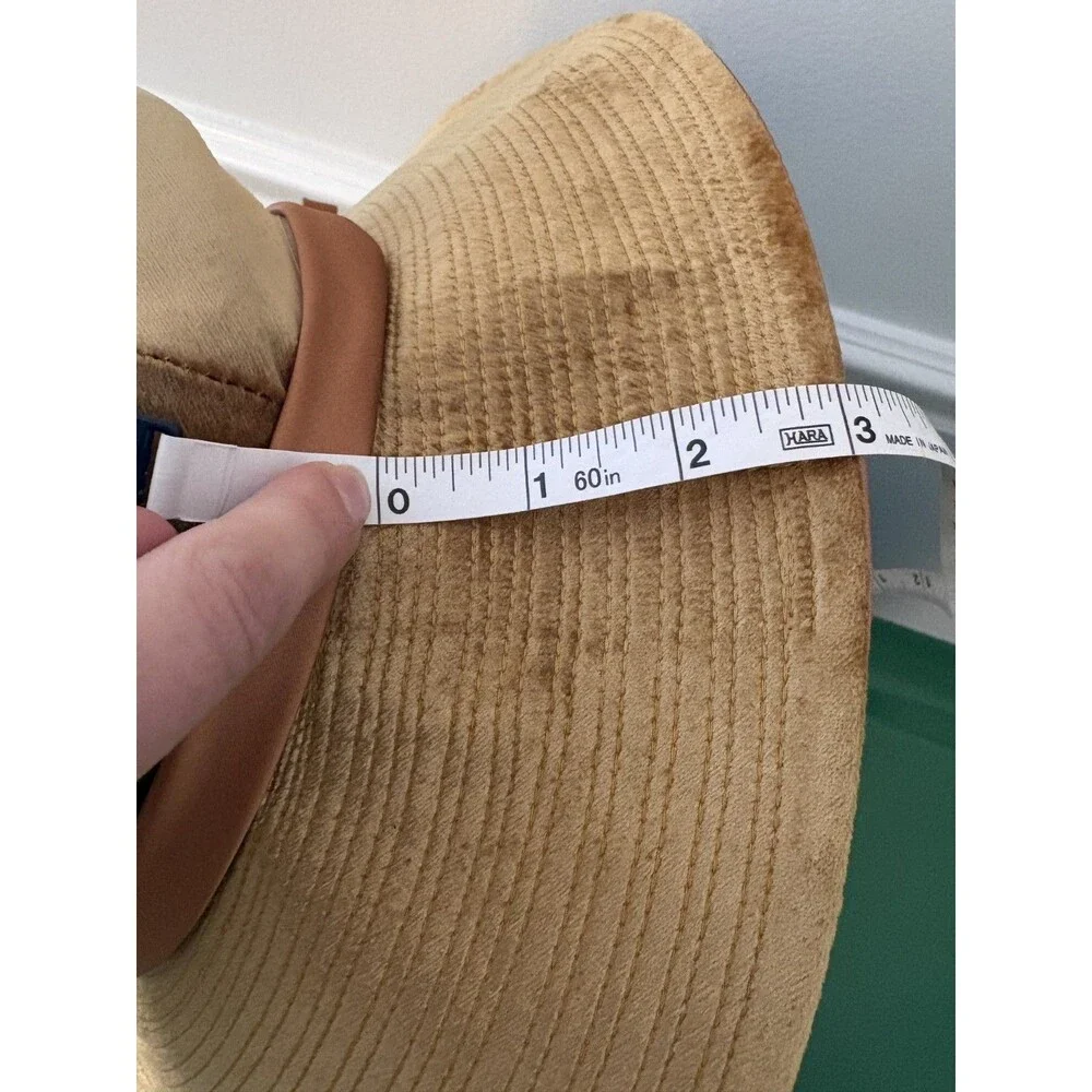 Vtg Mr Kim Original Sun Hat Wide Brim Satin Ribbon Bow Gold Bronze 1950s 60s